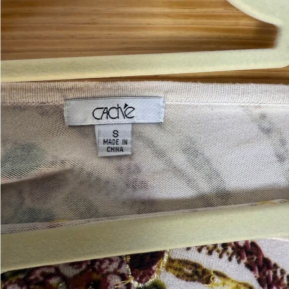 CACHE Y2K Leopard Print Chain Rhinestone Embellished Lightweight Sweater, Size S - Picture 2 of 7